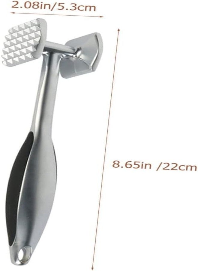 Trifecta مطرقة تليين اللحوم شديدة التحمل من ترايفيكتا - مطرقة لحم مزدوجة الجوانب، مطرقة مطبخ من سبائك الزنك المقاومة للصدأ بمقبض مطاطي مريح لتليين شرائح اللحم البقري والدجاج ولحم الخنزير - Image 5